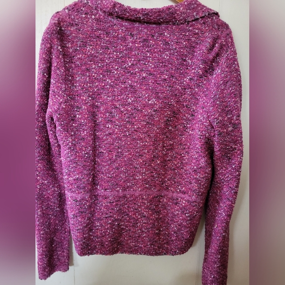 NWT Sigrid Olsen Plum Purple Cardigan Sweater Sz XL - Picture 2 of 4